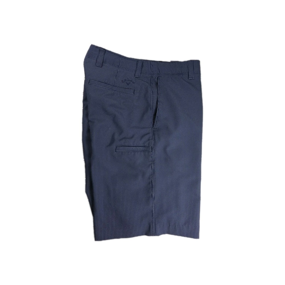 Callaway Shorts Mens Size 32 Blue CHECK ‎ Casual Golf Flat Front Chino STRETCH